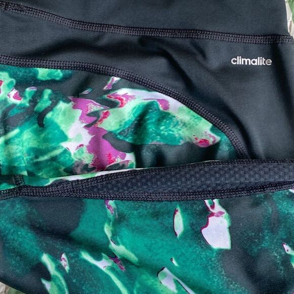 Adidas Climalite Compression Workout Leggings Cropped 21” Inseam Black Multi M - Picture 5 of 9